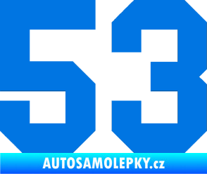Samolepka Startovní číslo 53 modrá oceán