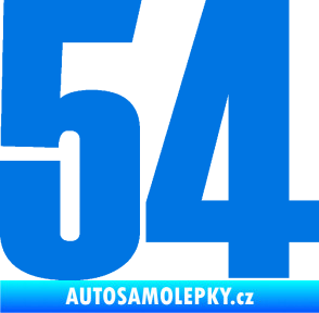 Samolepka Startovní číslo 54 typ 2   modrá oceán