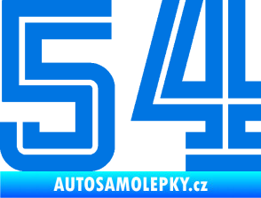 Samolepka Startovní číslo 54 typ 7 modrá oceán