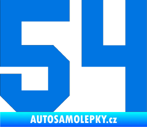 Samolepka Startovní číslo 54 modrá oceán