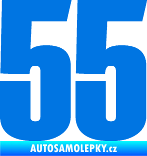 Samolepka Startovní číslo 55 typ 2   modrá oceán