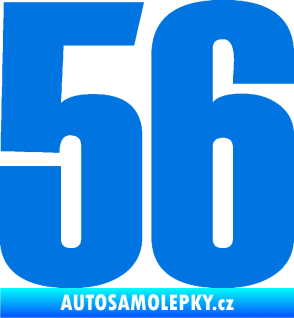 Samolepka Startovní číslo 56 typ 2   modrá oceán