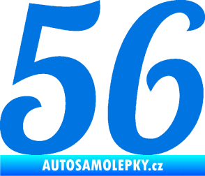 Samolepka Startovní číslo 56 typ 3 modrá oceán