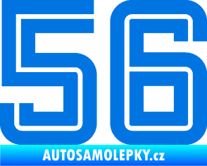 Samolepka Startovní číslo 56 typ 7 modrá oceán