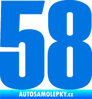 Samolepka Startovní číslo 58 typ 2    modrá oceán