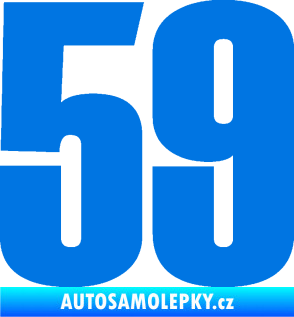Samolepka Startovní číslo 59 typ 2    modrá oceán