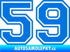 Samolepka Startovní číslo 59 typ 4 modrá oceán