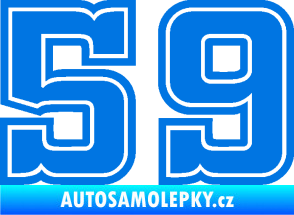Samolepka Startovní číslo 59 typ 5 modrá oceán