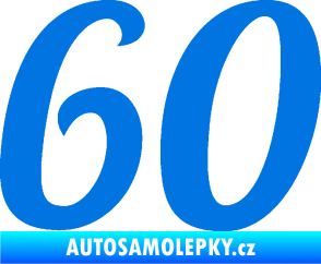 Samolepka Startovní číslo 60 typ 3 modrá oceán