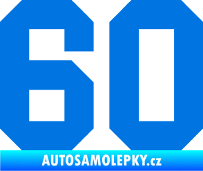 Samolepka Startovní číslo 60 modrá oceán