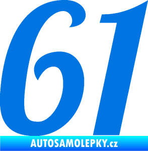 Samolepka Startovní číslo 61 typ 3 modrá oceán