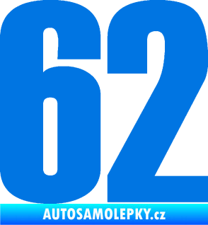 Samolepka Startovní číslo 62 typ 2  modrá oceán