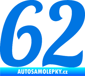 Samolepka Startovní číslo 62 typ 3 modrá oceán