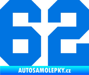 Samolepka Startovní číslo 62 modrá oceán