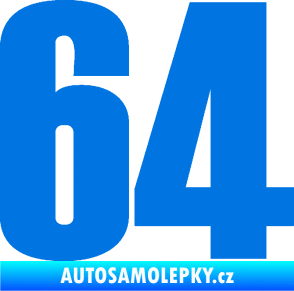 Samolepka Startovní číslo 64 typ 2    modrá oceán