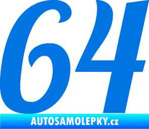 Samolepka Startovní číslo 64 typ 3 modrá oceán