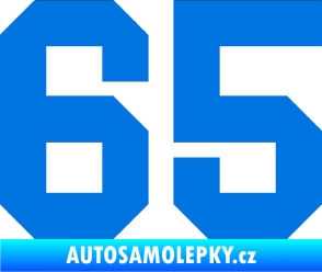 Samolepka Startovní číslo 65 modrá oceán