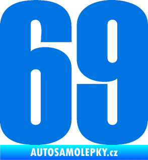 Samolepka Startovní číslo 69 typ 2        modrá oceán