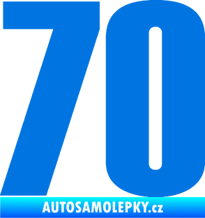 Samolepka Startovní číslo 70 typ 2         modrá oceán