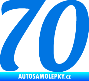 Samolepka Startovní číslo 70 typ 3  modrá oceán