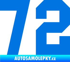 Samolepka Startovní číslo 72 modrá oceán