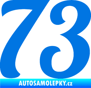 Samolepka Startovní číslo 73 typ 3   modrá oceán