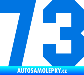 Samolepka Startovní číslo 73 modrá oceán