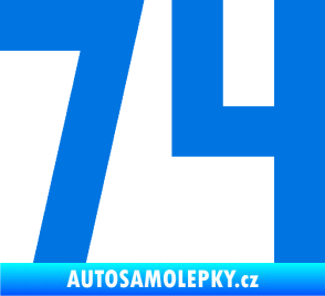 Samolepka Startovní číslo 74 modrá oceán