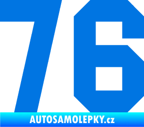 Samolepka Startovní číslo 76 modrá oceán