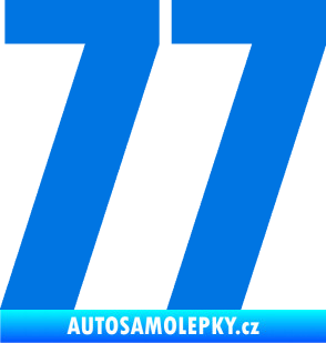 Samolepka Startovní číslo 77 typ 2        modrá oceán