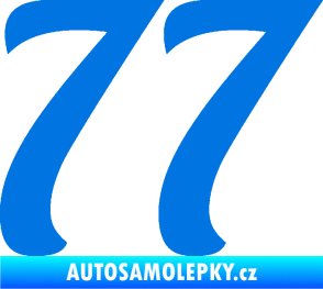 Samolepka Startovní číslo 77 typ 3   modrá oceán