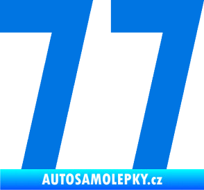 Samolepka Startovní číslo 77 modrá oceán