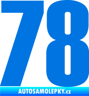 Samolepka Startovní číslo 78 typ 2         modrá oceán