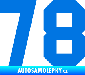 Samolepka Startovní číslo 78 modrá oceán
