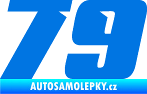 Samolepka Startovní číslo 79 typ 6 modrá oceán