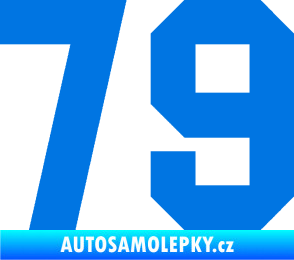Samolepka Startovní číslo 79 modrá oceán