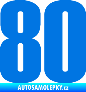 Samolepka Startovní číslo 80 typ 2           modrá oceán