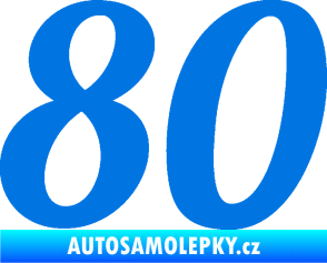 Samolepka Startovní číslo 80 typ 3   modrá oceán