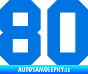 Samolepka Startovní číslo 80 modrá oceán