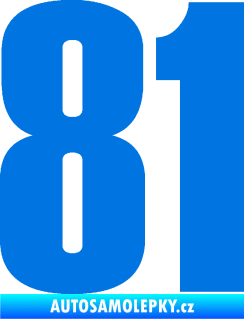 Samolepka Startovní číslo 81 typ 2 modrá oceán