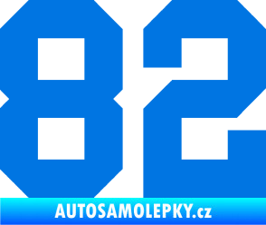Samolepka Startovní číslo 82 modrá oceán