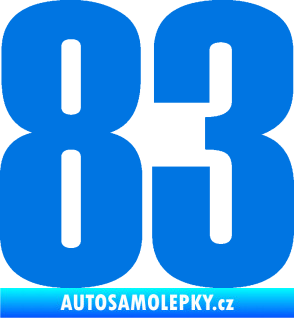 Samolepka Startovní číslo 83 typ 2   modrá oceán