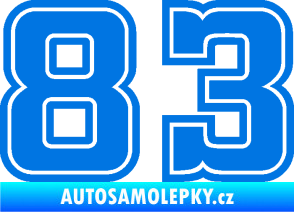 Samolepka Startovní číslo 83 typ 5 modrá oceán