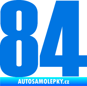 Samolepka Startovní číslo 84 typ 2    modrá oceán