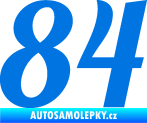 Samolepka Startovní číslo 84 typ 3  modrá oceán