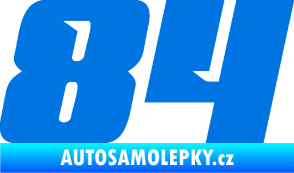Samolepka Startovní číslo 84 typ 6 modrá oceán