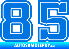 Samolepka Startovní číslo 85 typ 5 modrá oceán