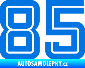 Samolepka Startovní číslo 85 typ 7 modrá oceán