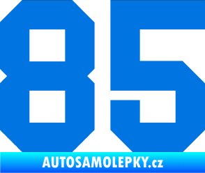 Samolepka Startovní číslo 85 modrá oceán