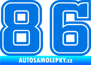 Samolepka Startovní číslo 86 typ 5 modrá oceán